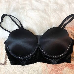 Victoria’s Secret Black Velvet Rhinestone Bra